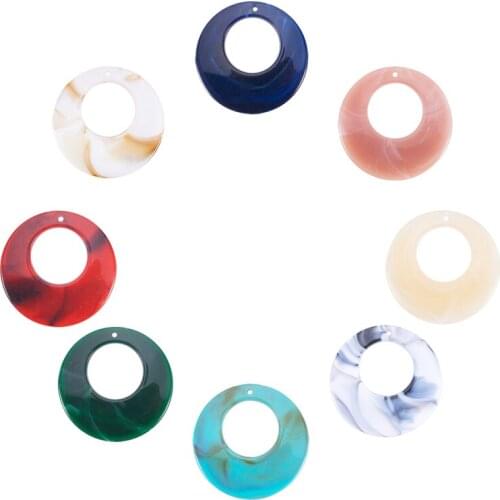 500g Geometric Acrylic Pendants Imitation Gemstone Style Drop Flat Round Trendy Statement Jewelry Hanging Dangle Earring Charms