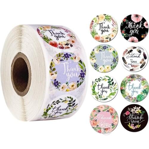 500 pieces per volume thanks for DIY gift sticker thanks sticker 1 inch geometry modern thank you Sticker 8 different