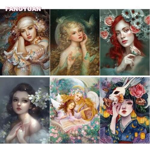 Diy 5D Diamond Painting Woman Character Full Round Square Drill Diamond Embroidery Home Decor Creative Gift Diamond Mosaic Gift