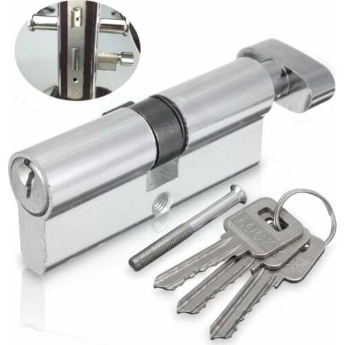 70mm Aluminum Metal Door Lock Cylinder Home Security Silver Anti-Snap Set Keys Anti-Drill 3 With Tools Tone N8R8