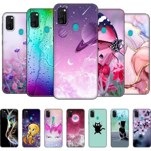 For Samsung M21 Case 6.4" Soft Silicon Cover For Samsung Galaxy M21 M 21 m215 Phone Back Bumper Funda black tpu case