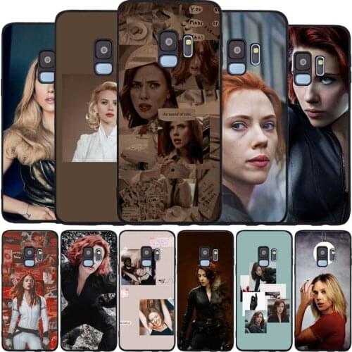 Scarlett Johansson black Soft phone Case For Samsung S20 S10 S9 S8 S7 edge Plus Lite Note 8 9 10 A6 A7 A8 A9 2018 Cover