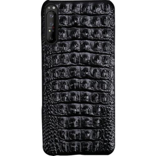 Crocodile Tail Genuine leather For Sony Xperia X Z Z2 Z3 Z4 Z5 XZ2 XZ4 Compact XA XA1 XA2 Ultra XZ1 XZ Premium 5 8 10 Plus Case