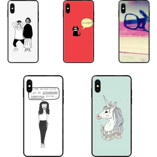Express Calm Figure Unicorn For Galaxy S5 S6 S7 S8 S9 S10 S10e S20 edge Lite Plus Ultra Sell Black Soft TPU Screen Protector