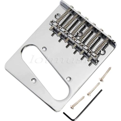 Guitar Bridge Square 6 Saddle Bridge Chrome for Electric Guitar Replacement Parts