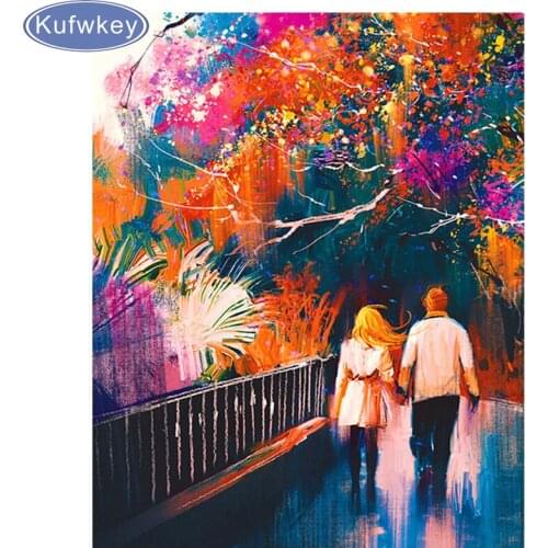Lovers walk Art painting,5d diy diamond painting cross stitch full beads diamond embroidery mosaic pattern new pictures sale