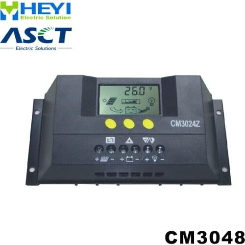 CM3048 solar charge and discharge controller 30A 48V solar controller pwm LCD adjustable current and voltage display
