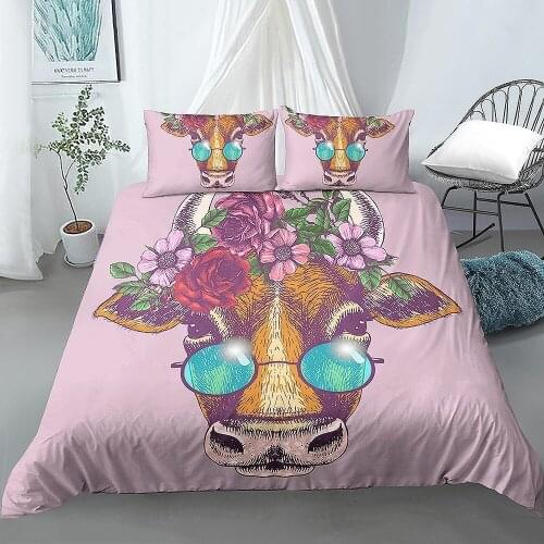 Beautifu Horse Cow Animal Pattern Quilt Cover Bedding Set for Home Duvet Cover Comforter with Pillowcases Bed Decor 2/3pcs