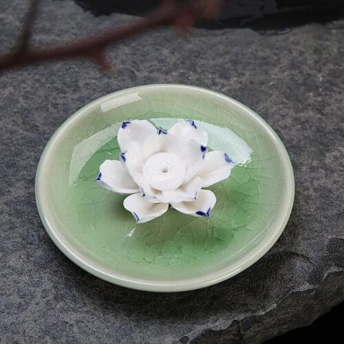 Creative Home Decor Lotus Ceramic Censer Backflow Incense Burner Use In The Home Office Teahouse