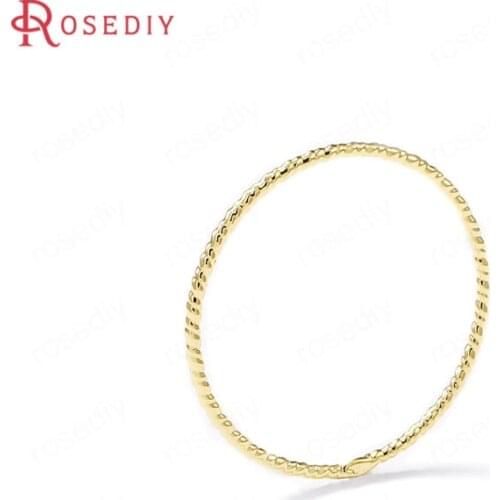 38667)10PCS 18x18MM 24K Gold Color Brass Embossing Round Circle Jump Rings Closed Rings Jewelry Making Supplies Diy Accessories