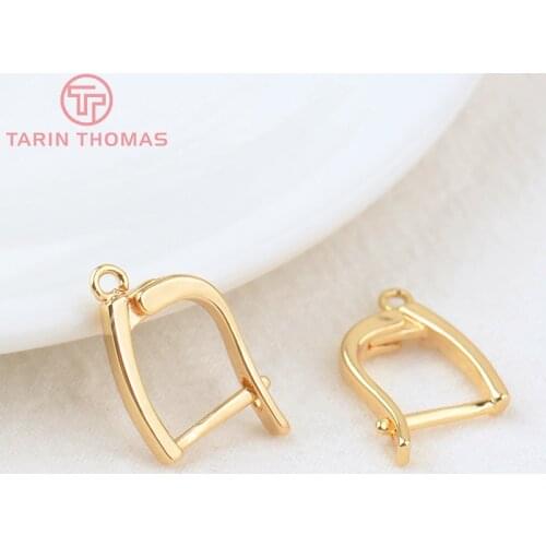 6PCS 20x12MM Hole 1.5MM 24K Gold Color Brass with Pins Earring Clasp High Quality DIY Jewelry Making Findings Accessories