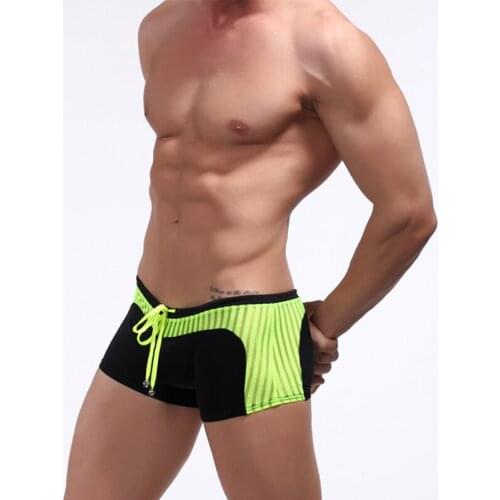 Hot Men Swimsuit Beach Sport Quick Drying Swim Trunks Mens Swimming Shorts for men Swimwear Surf Boxer with bandage Briefs