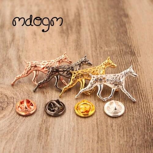 Mdogm Doberman Brooches And Pins Jewelry Suit Cute Funny Metal Small Father Collar Badges Gift For Male Men B022