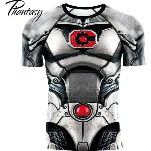 Phantasy Men Superhero T-shirts Short Sleeve Cosplay Top Tee O-Neck Fitness Sportwear Summer 3D Printed Clothing Oversize