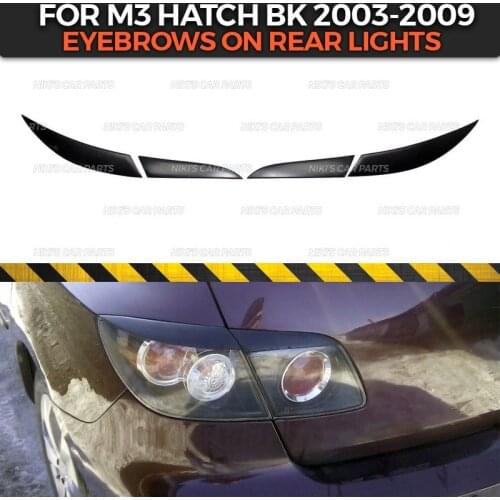 Eyebrows on rear lights case for Mazda 3 HB BK 2003-2009 ABS plastic cilia eyelash molding decoration car styling tuning