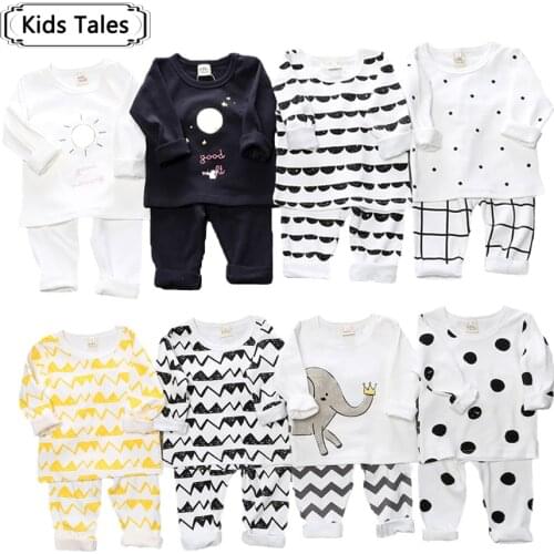 New baby clothing set cotton boy girls clothing spring autumn baby pajamas cartoon printed long sleeve clothes for bebes ST268