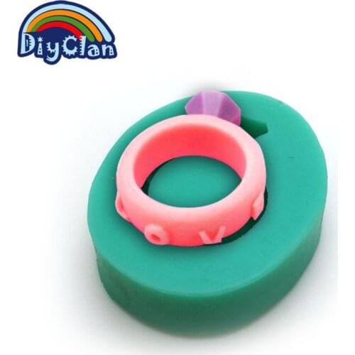 Wedding Ring Silicone Fondant Chocolate Cupcake Mould Valentines Day Epoxy Resin Form Cake Decor Polymer Clay Tool F0030JZ