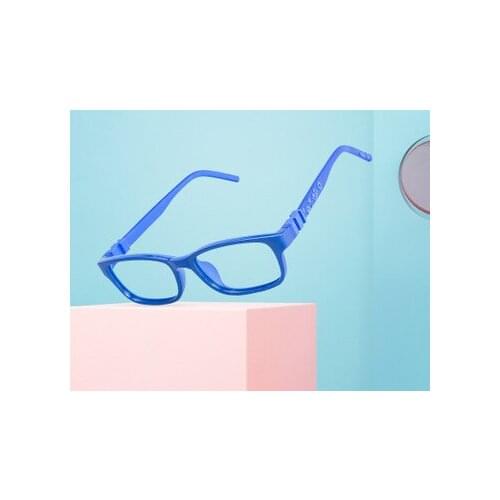 New Childrens Anti Blue Glasses Simple Cartoon Square TR90 Flat Mirror Silicone Frame Eyewear Boys Girls Computer Eyeglasses