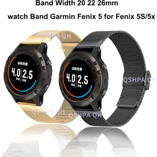 26 22 20MM Watchband Strap for Garmin Fenix 6S 6X 6 Pro 5X 5 5S 3HR D2 S60 Watch Quick Release Stainless steel Wrist Band Strap