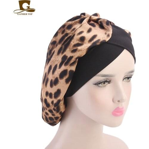 New fashion women Night Cap Silk Stretchy Bonnet Turban Headwrap Soft Chemo Cap for Hair Loss Bandana Hijab Turbante Hat