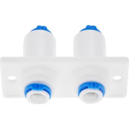 Reverse Osmosis Aquarium System Double Bulkhead Straight 1/4" OD Hose Quick Fitting Connector RO Water Plastic Pipe Coupling