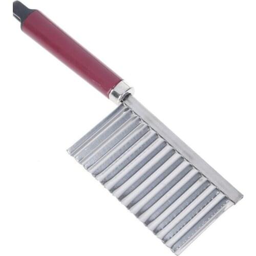 New Stainless Steel Potato Chip Slicer Dough Vegetable Fruit Crinkle Wavy Slicer Knife Potato Cutter Chopper French Fry Maker