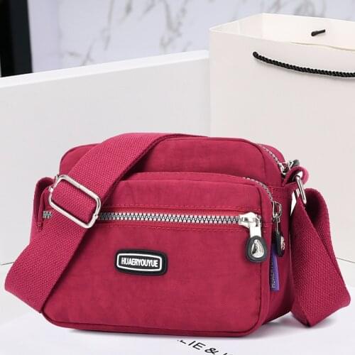 2021 Women Solid Color Messenger Bag Waterproof Nylon Multi-pockets Cross body Bag Female Patchwork Travel Tote Bags sac femme