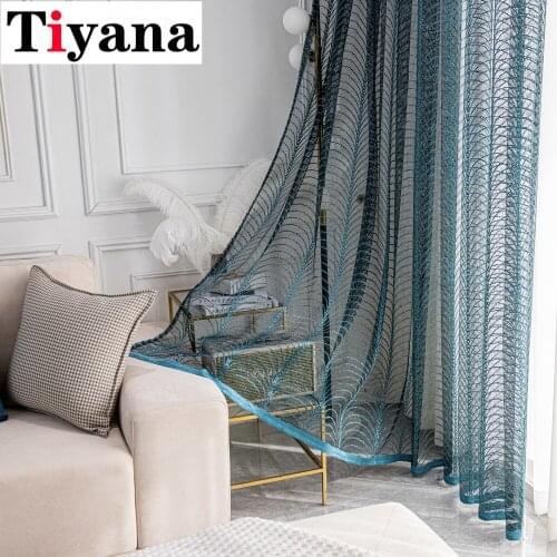Beige Tulle Curtains for Living Room European-Style Window Yarn Sheer Curtains for Bedroom Girl Lace Princess Drapes 454Z