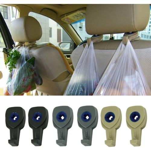 1 Pair Universal Vehicle Organizer Grocery Bags Auto Hanger Holder Practical Car Headrest Hook Handbags Purses Coats
