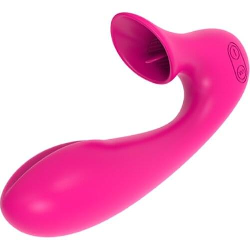 Vibrating Rod Womens Masturbation Device Multi-Frequency Vibrating and Tongue Licking Sexy Adult Sex Product Sexual Toy Adult