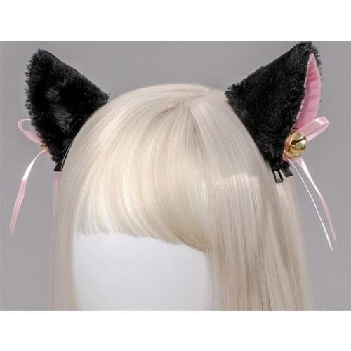 1 Pair New Sweet Funny 5 Colors Bell Cat Ears Hair Clips Cosplay Anime Ears Costume Halloween Birthday Party Hair Accessories