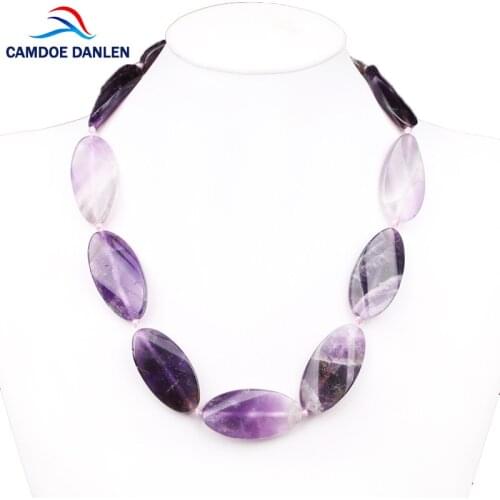 CAMDOE DANLEN Amethysts Natural Stone Bijoux Boho Necklaces Women 50CM Long Crystal Necklace Pendants Bohemian Necklace Jewelry