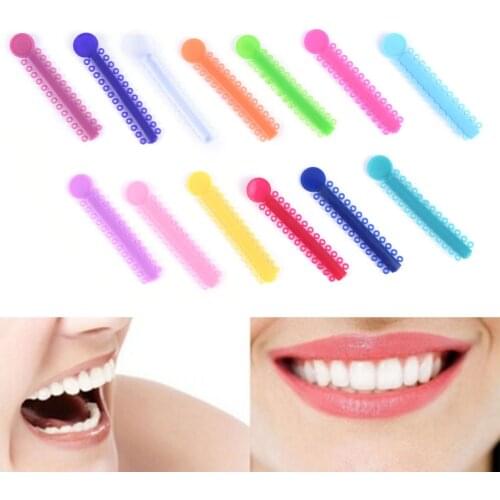 20 Sticks Dental Ligature Ties Teeth Whitening Plastic Unisex Multi Colors Braces Bands Orthodontics Elastic Rubber Bands