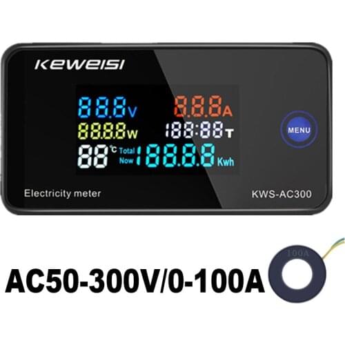 AC 220V 10A 100A Digital Voltmeter Ammeter Power Meter Voltage Tester Energy Volt AmpWattmeter Electricity Monitor