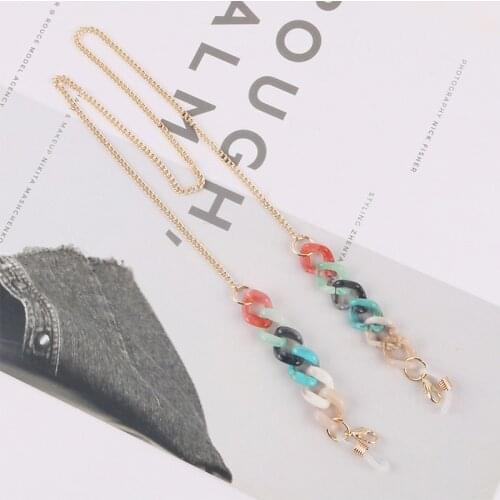 55cm Acrylic Sunglasses Chain Women Anti Slip Reading Eyewears Clip Mask Holder Neck Strap Lanyard Colorful Mixed Color Necklace