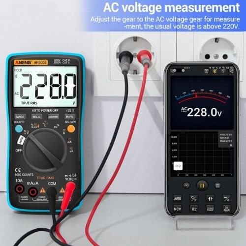 True RMS Digital Professional 6000 Counts Bluetooth Multimetro AC/DC Current Voltage Tester Auto-Range Multimeter