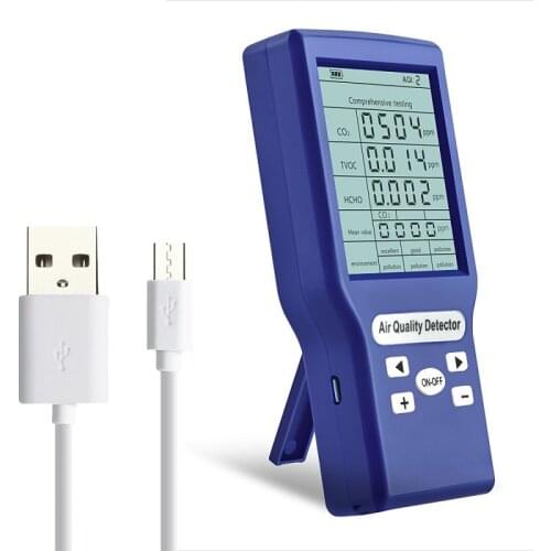 Digital Indoor/Outdoor CO/HCHO/TVOC Tester CO2 Meter Air Quality Monitor Detector Multifunctional Household Gas Analyzer