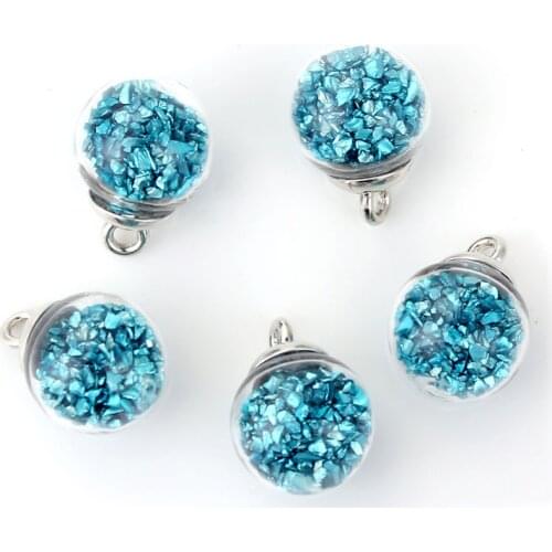 DoreenBeads 10 PCs Transparent Glass Globe Bubble Bottle Stone Star Sequin DIY Charms Pendant Jewelry Accessories 22mmx 16mm