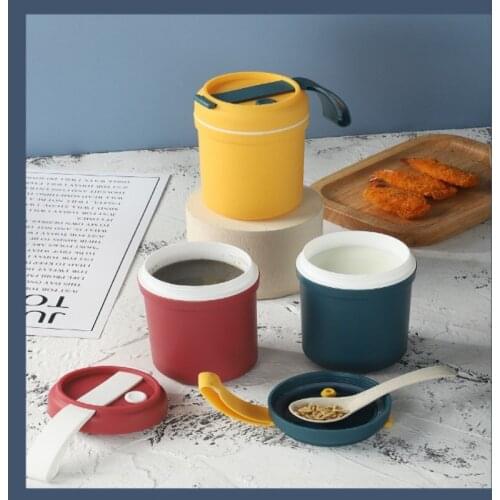 Wheat Stalk Double-layer Breakfast Cup Portable Plastic Water Cup Soup Pot Sealed With Lid Kitchen Lunch Box Tableware