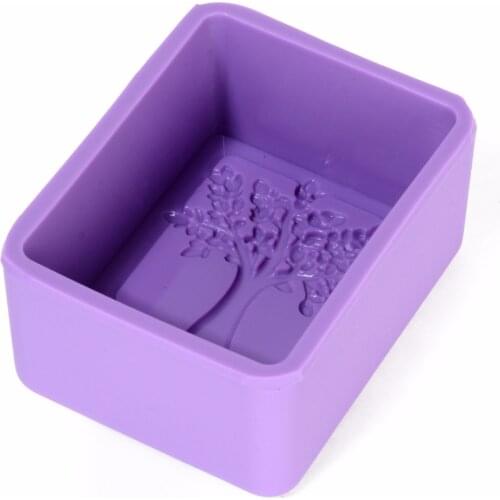 DIY Handmade Soap Mould Life Tree Rectangle Silicone Soap Mold For Making Cakes Soap Chocolate Pudding Manual