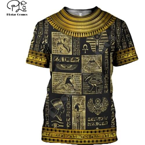 PLstar Cosmos Horus Ancient Horus Egyptian God Eye of Egypt Pharaoh Anubis face 3d Printed T-shirt Men/Women Unisex Streetwear