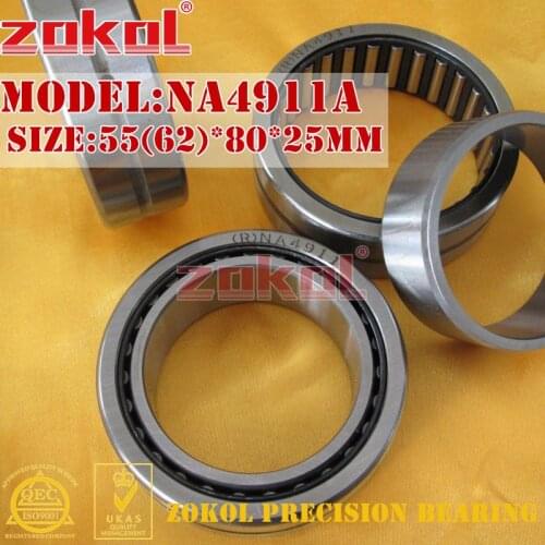 ZOKOL bearing NA4911 A NA4911A Entity ferrule needle roller bearing 55*80*25mm RNA4911A 62*80*25mm
