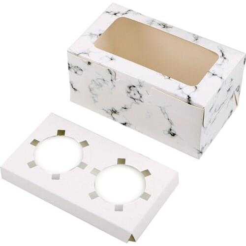 5Pcs 2/4/6 Cavities Cupcake Gift Boxes and Packaging Cake Boxes with Window Muffin Dragee Bonbonniere Paper Wrapping Supplies