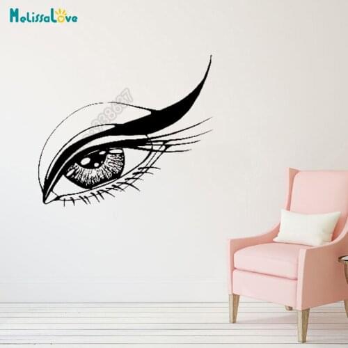 Beauty Eye Sticker Charming Modern Beauty Shop Grooming Salon Decal Window Girl Bedroom Decor Removable Vinyl Wall Sticker B770