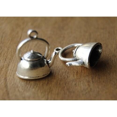 30pcs Tibetan silver Lovely 3D Teapot Charm 10x14x20mm Fit Jewelry Making A67
