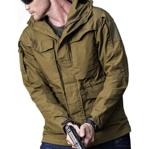 Army Field Tactical Jacket Men Waterproof Rip-stop Camouflage Military Jackets Autumn Multi-Pockets Windbreaker Coat