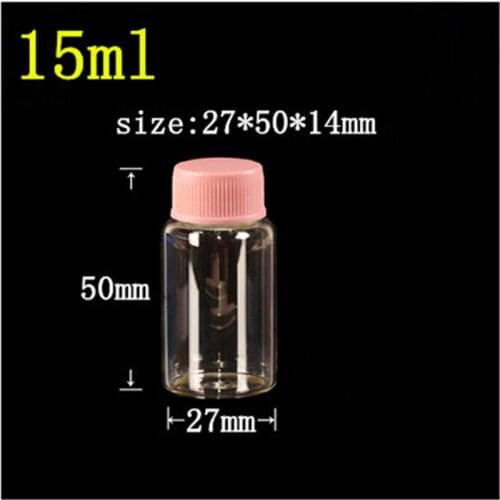 50 pcs 27x50x14 mm Small Glass Bottles With Pink Plastic Screw Cap DIY 15 ml Transparent Mini Empty Jars Cosmetic Containers