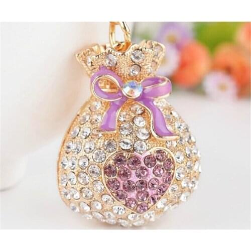 Money Purse Metal Keychain Key Ring Keyring Women Bag Charm money bag Pendant Gift B873