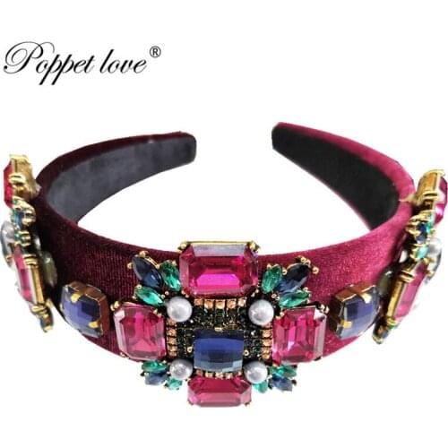 Fashion Beauty Red wine Crystal Wedding Cross Crown And Tiara Large Rhinestone Queen Pageant Crowns Headband For Bride Hair Acce