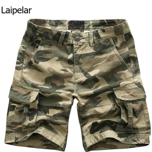 Mens Pants 2021 Summer New Straight Camouflage Print Overalls Sports Capris Casual Shorts